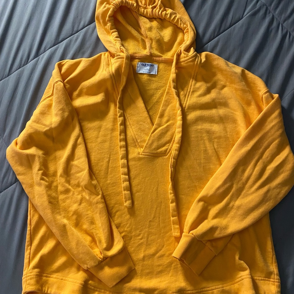 Old Navy Orange Womens Hooded Tunic Pullover Size M